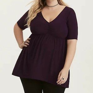 torrid | Dark Purple Cinch Front Babydoll Top - Size 0x